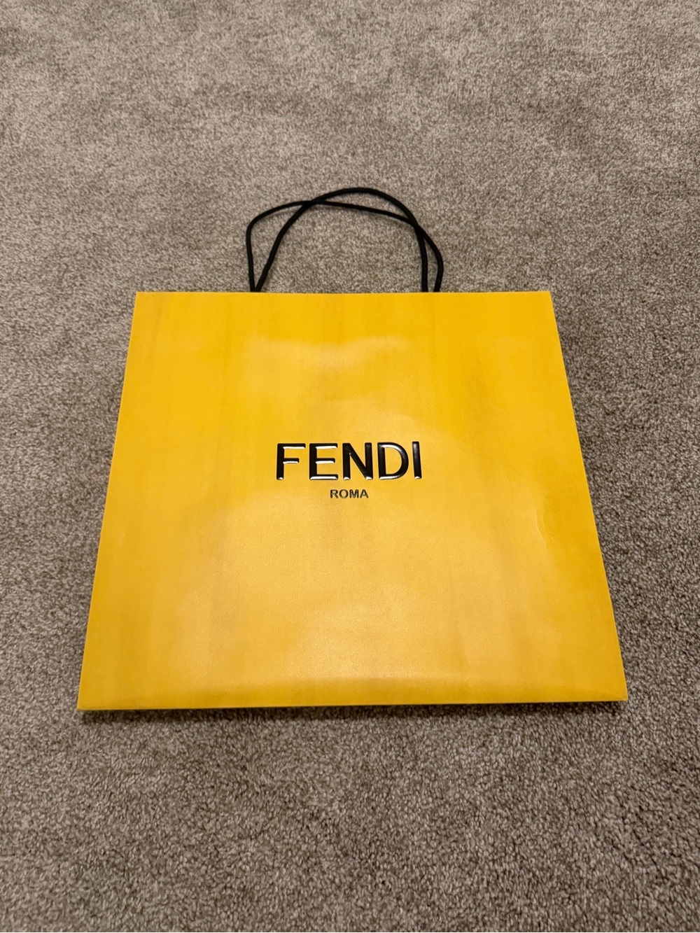 Fendi Yellow Tote Gift Bag with Black Logo